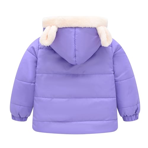 Girls Boys Winter Coat Fleece Lined Padded Jackets Cute Ear Sherpa Lined Hooded Windproof Outwear 1-7 Years3