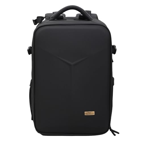 Image of Kamron Tough BP Hard Camera Backpack | Fits 2 DSLRs, Lenses, Gimbal, Tripod | Expandable Design with Rain Cover, Laptop Slot, Water-Resistant Exterior | Black