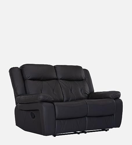 Image of Torque - Anaika 2 Seater Leatherette Manual Recliner | Recliner Sofa /Chair for Living Room, Bedroom, Office (Black) | 1 Year Warranty