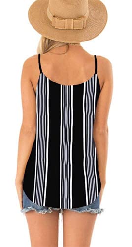 SAUKOLE Women's Adjustable Spaghetti Strap Shirts Blouses V Neck Floral Print Summer Sleeveless Casual Tank Tops2