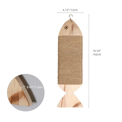 Rascador de Pared para Gatos con Cuerda de Yute Natural miniatura 2