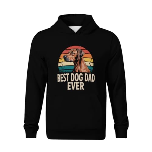Kids Vintage Best Dog Dad Ever Boys Girls Lightweight Kangaroo Pocket Fleece Hoodies2