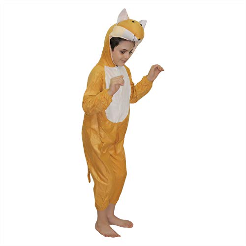 Image of Kaku Fancy Dresses Fox Wild Animal Costume for Kids - Brown, 3-4 Years | Animal Fancy Dress for Boys & Girls