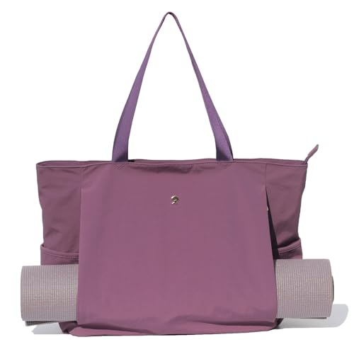 ESVAN Yoga Mat Bag Yoga Tote Carrier Shoulder Bag Carryall Tote for Office,Yoga,Pilates,Travel,Beach and Gym (Aa blue purple)
