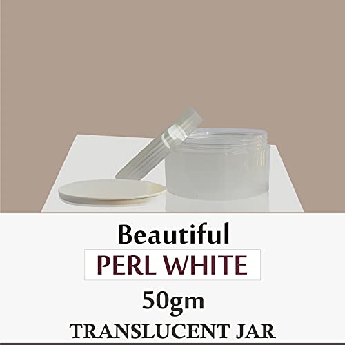 Image of Zenvista 50gm Pearl White Pet Jars, With Translucent Lid, For Creams, Face gels & Lip Balms, (Pack of 5)