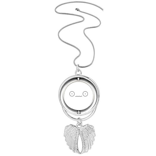 Collier ailes d'ange pendentif expression effrayée style gothique