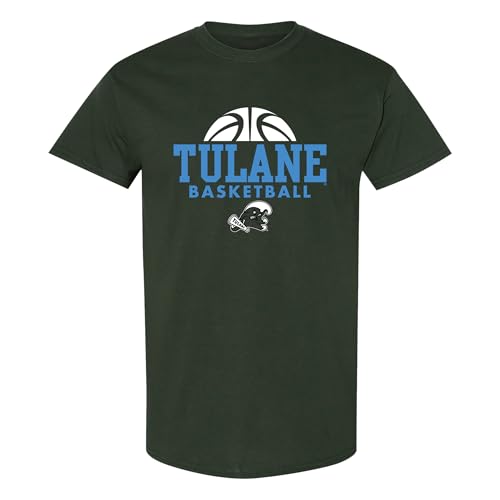 UGP Campus Apparel AS1013 - Tulane University Green Wave Basketball Hype - Sport Team T Shirt - Medium - Forest