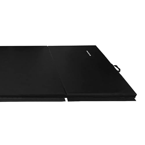 Image of BalanceFrom 6x4 Feet 4-Panel Folding Gymnastics Mat - 2-Inch Thick Pad with Vinyl Surface and Carrying Handles for Tumbling, Yoga, Pilates, Home Workouts, and Martial Arts