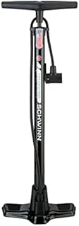 Schwinn Air Center Floor Bike Pump, Guage Fits Schrader and Presta Valve Types, Black