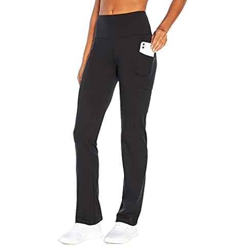 Marika Women's Eclipse Tummy Control Bootleg Yoga Pants, Black, L UK Cover