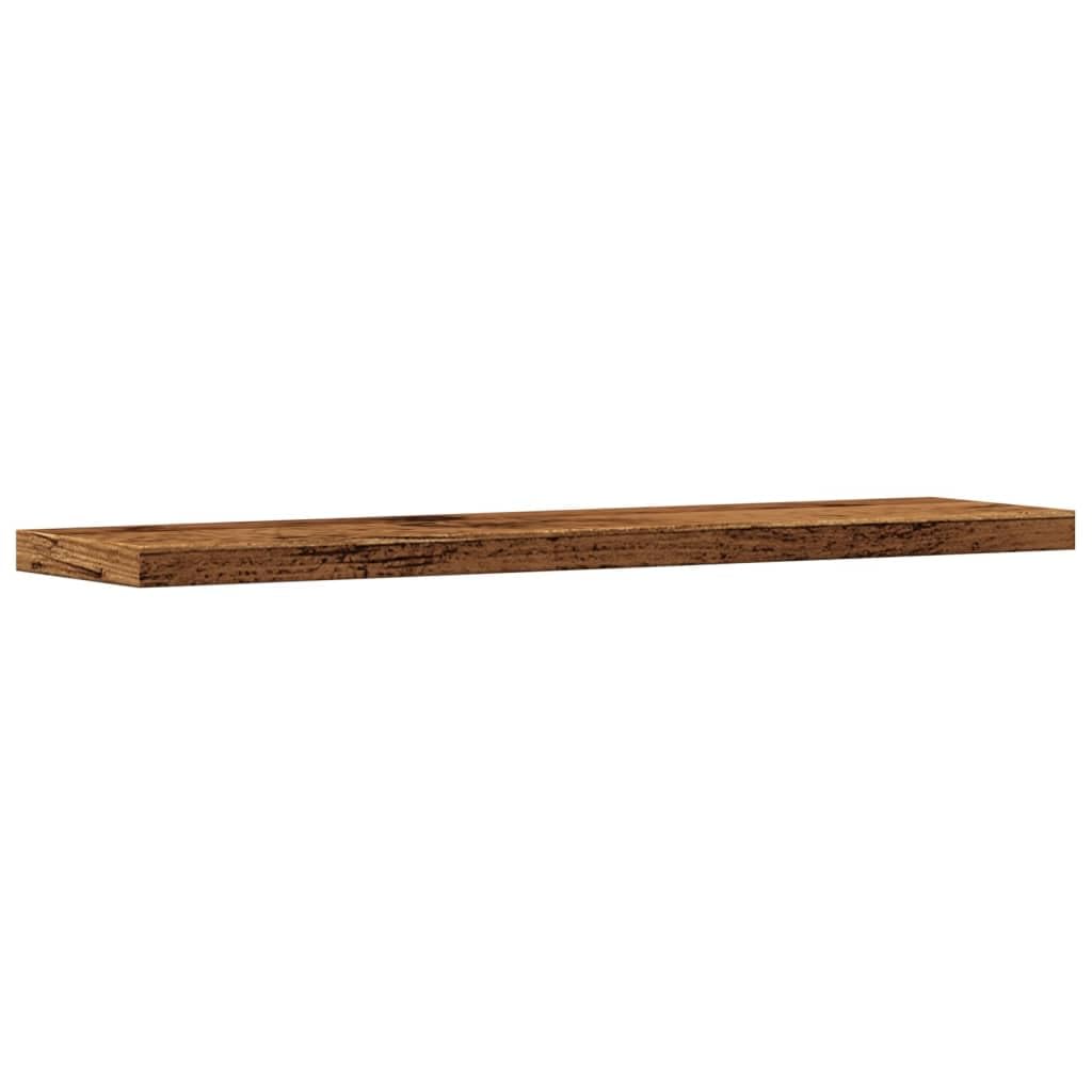 Estantería de pared, 4 unidades, aspecto de madera envejecida, 40 x 10 x 1,5 cm, para salón, dormitorio, oficina, pasillo, con espacio de almacenamiento y función de almacenamiento