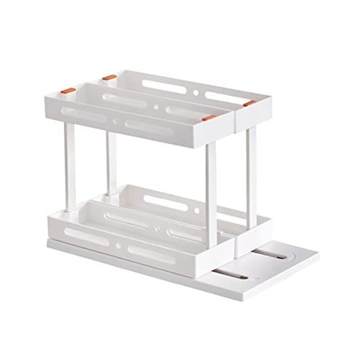 adawd Gewürzregal - Schiebe-Drehschrank Caddy Schrank Organizer - Ausziehbarer Küchenschrank Organizer mit Rutschfester Basis für Schränke Badezimmer Cover