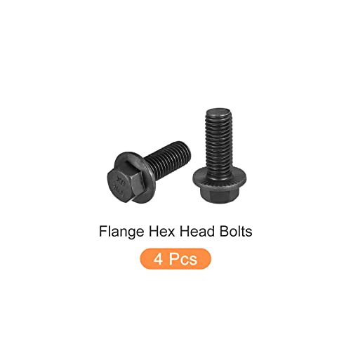Image of METALLIXITY Flanged Hex Head Bolts (M14x35mm) 4pcs, Hexagon Serrated Flange Bolt Fully Thread Screw - for House Construction Hardware Fasteners