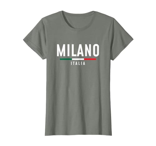 Vintage Milano Italia Retro Throwback Mens Womens Souvenir T-Shirt, Women, Olive Heather, X-Large