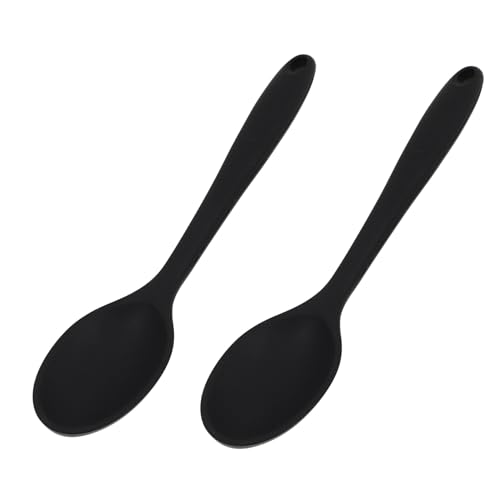 GRIRIW 2pcs Large Silicone Cooking Spoons Food Serving Spoons Non-stick Soup Salad Kitchen Supplies