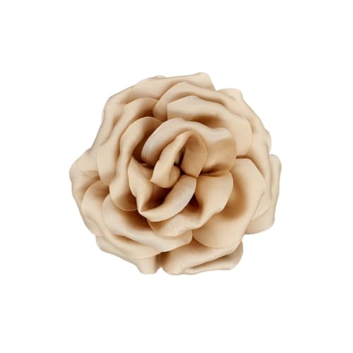 Image of Dainty Peony Rose Flower Brooches Lapel Pins Delicate Elegant Fabric Flowers Brooch Pin for Women Flower Corsage for Wedding Party Accessories Jewelry Gifts100mm