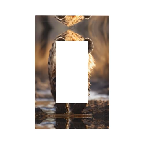 ModernLone Hyena - Cubiertas decorativas impresas para interruptores, paneles de pared duraderos para interruptores de luz y enchufe