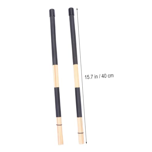 Baquetas de madera Toyvian, 1 par, mango de goma, para batería y práctica de percusión, color negro miniatura 2