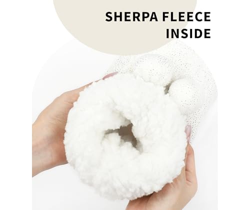 Image of Keyela Womens Slipper Socks With Soles, Fluffy Cozy Soft Non-Skid Bottom Slippers Booties For Ladies, Fuzzy Winter House Slippers