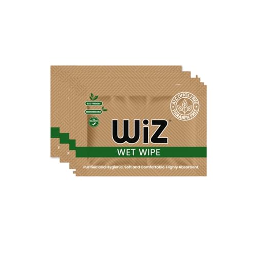 Image of Wiz Single Refreshing Wet Wipes - Individually Wrapped Single Sachet - 50 Count |Alcohol-Free, Paraben-Free, pH Balanced Biodegradable | Face & Hand Cleaning Wipes for Travel & Daily Hygiene