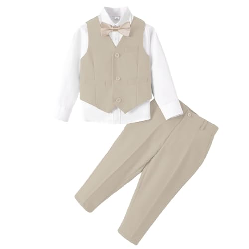 Image of Baby Boys Clothes Suits Toddler Formal Gentleman Wedding Outfit Dress 4Pcs Infant Suit Sets
