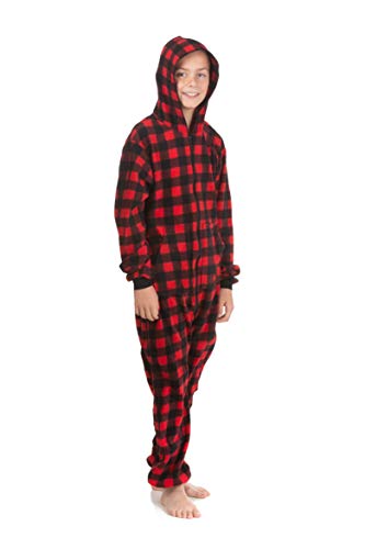 Hoodie Onesie Jumpsuit Pajama In Buffalo Fleece For Boys & Girls One Piece #TOP5