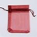 Sac en organza avec cordon de serrage décoration de fête de mariage de Noël sacs-cadeaux sacs d'emballage de bijoux pochettes de bonbons en tulle 50%-vin rouge, 17x23cm, 50pcs