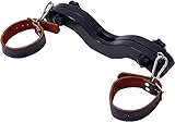 ROLOL Restraint verstellbare Metall Spreizstange Hodenstrecker Ballstretcher Hoden Sack Ball Stretcher Ring mit echt Leder Fußfesseln Beinspreizer Fuß Pranger -Handschellen