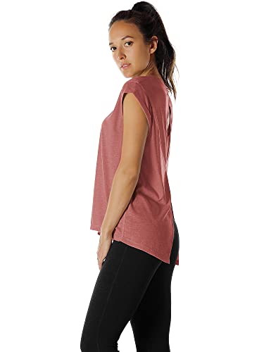Image of icyzone Open Back Workout Tops for Women - Athletic Activewear T-Shirts Exercise Yoga Shirts(Pack of 2)