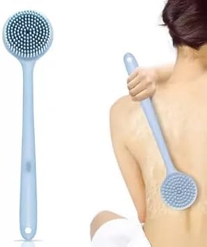 Gabani fashion Bathing Brush Practical Back Cleaning Scrubber Back Rubbing Silicone Body Double Sided Long Handle Anti-slip Shower Bath Brush 100% BPA-Free, Hypoallergenic,…