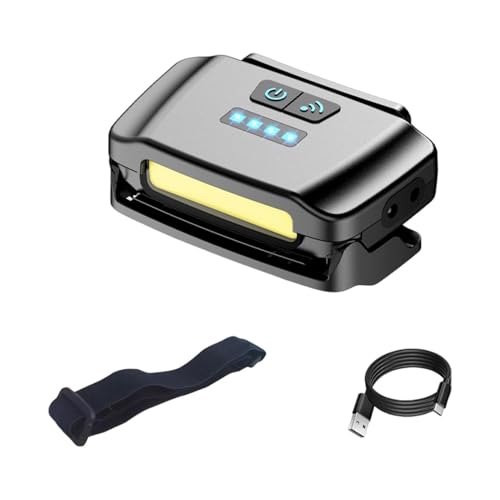 Faros delanteros para adultos, sensor LED de 3 niveles, luz ligera ajustable, lámparas de cabeza de camping, para senderismo, trabajo, mecánico, caminar, tienda de campaña, parque, jardín, hogar