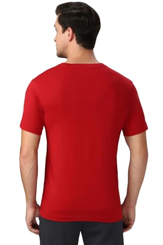 Image of Van Heusen Men Cotton Regular Fit Athleisure Graphic T-Shirt - Round Neck, Short Sleeve, Minimal Print