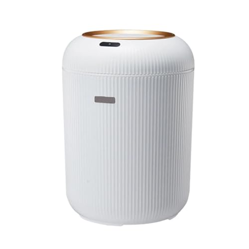 Cubo de basura inteligente de 10L con sensor automático y tapa para cocina de color blanco