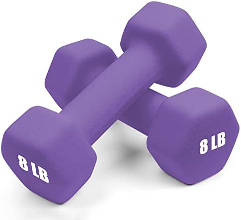 Portzon Weights Dumbbells 10 Colors Options Compatible with Set of 2 Neoprene Dumbbells Set,1-15 LB, Anti-Slip, Anti-roll, Hex Shape