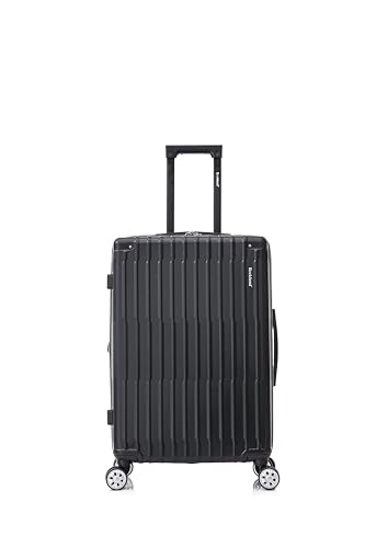 Rockland 3 Set, 2-Piece Hardside Spinner Wheel Upright Luggages with Tote, Black2