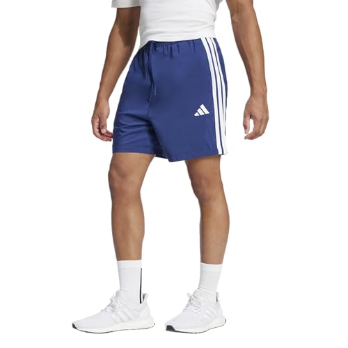Adidas Men's Essentials 3-Stripes Chelsea 7-Inch Sportswear Shorts, Dark Blue/White, Small