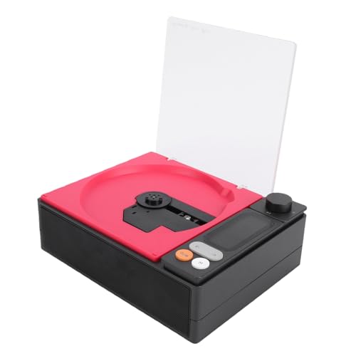 Cuifati Reproductor de CD Portátil, Pantalla LCD Bluetooth 5.1 Radio FM con Control Remoto y Batería de 4000 MAh, para Uso Doméstico y de Escritorio (Negro Rosa)