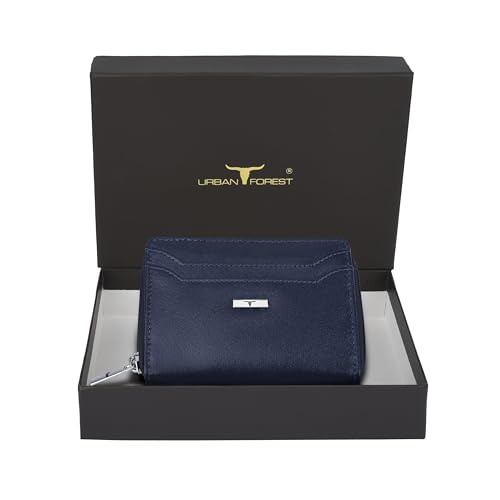 Image of URBAN FOREST Claire Aniline Blue Leather Wallet for Women