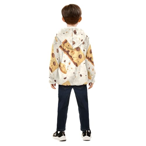 Chocolate Chips Girls Fleece Jacket Girls Fall Jacket Girls Zip Up Hoodie Girls Sherpa Jacket 2-10T4