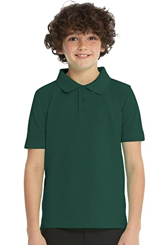 Image of Classroom Girls' Short SLV Pique Polo | Side Vents, Droptail Hem, Ribbed Trim, Comfortable Everyday School Wear
