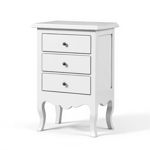 Mar.c.a. Design - Comodino Vintage 3 Cassetti con Piedini a Cipolla 43x32x64 cm - Mobile Arte Povera in Legno Made in Italy