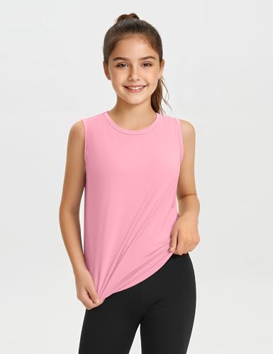 Image of JOCMIC Girls Tank Tops Quick Dry Athletic Sleeveless Shirts UPF50+