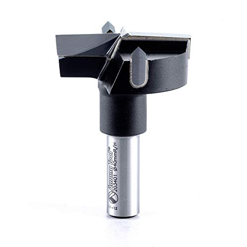 Amana Tool - 203401 Carbide Tipped Hinge Boring Bit R/H 40mm Dia x 57mm Long x 10mm Shank