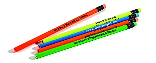Pencil Guy Promotional Personalized Imprinted Neon Round Pencils 144 To A Box #TOP3
