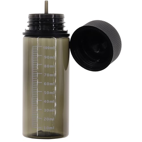 DIY-24H | 5 Stück Leerflaschen 120ml mit Messskala in schwarz, Tropfflaschen für Öle oder Liquids, mit kindersicherung Verschluss