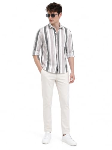 Image of Youth First Men's Cotton Blend Casual Shirt | Regular Fit Solid Full Sleeve Button Down Collared Shirts | Comfortable Formal Office Business Casual for Men