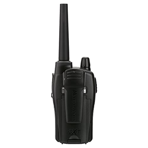 Image of Midland GXT1000VP4 GMRS Two-Way Radio (50 Channel, Long Range, 142 Privacy Codes, SOS, NOAA, Rechargeable Nickel Battery, Black /Silver 2-Pack)