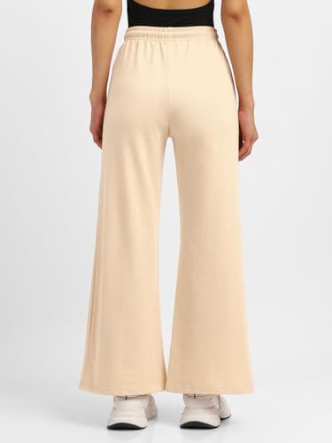 Image of JUNEBERRY Wide Leg Track Pants for Women & Girls (Pure Cotton, Bootcut, Regular Fit, High Rise Trouser, Drawstring, Available in Black, Brown, Navy, Olive Green, Lilac, Beige)