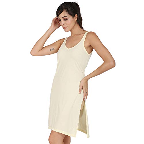 Image of Splash Cotton Rich Camisole Slip for Women| Long Kurti Slip /Suit Slip /Camisole Slip Knee Length - 139