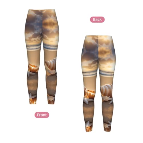 Pantalones de yoga premium con estampado de conchas y ajuste anatómico 5